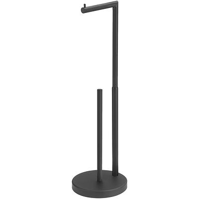 Acehoom 29 in. H Freestanding Toilet Paper Holder in Matte Black