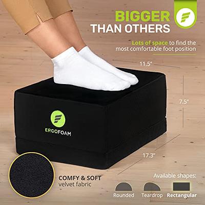 ErgoFoam Adjustable Desk Foot Rest - Orthopedic Teardrop Design