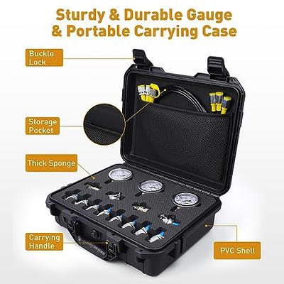 Hydraulic Pressure Test Kit，600bar /10000psi / 60mpa 3 Gauges 12 Tee  Connectors 3 Test Hoses, Hydraulic Gauge Kit Sturdy Carrying Case for  Excavator Construction Machinery Ships Mine (3 Gauges) - Yahoo Shopping