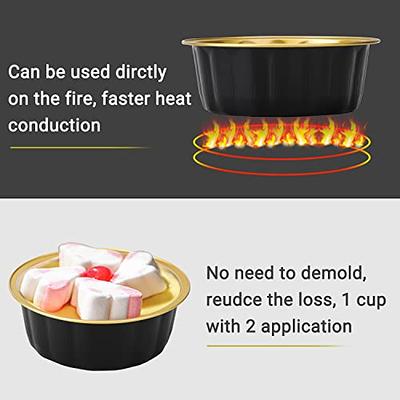 Disposable Ramekins with Lids, 10 Pack/ 5 oz Gold Aluminum Foil Dessert  Baking Cups, Reusable Cupcake Liners Pudding Cups for Wedding, Christmas,  Kitchen, Party, Various Holiday Parties 