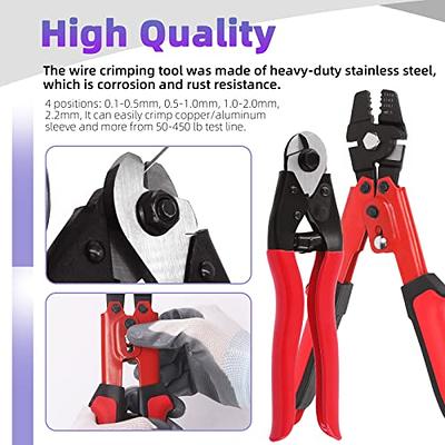 Wire Rope Crimping Tool Kit With Sleeves Up To 2.2mm Length
