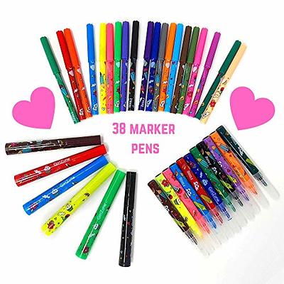 24Pcs Kids Coloring Drawing Stencils 12 Pencils 4 Markers