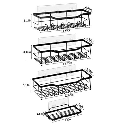 melos 4 Pack Shower Caddy, Wall Mounted Bathroom Shower Organizer