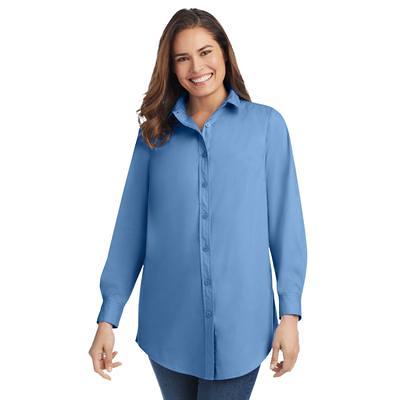 Plus Size Women's Perfect Long-Sleeve Button Down Shirt by Woman Within in  French Blue (Size 1X) - Yahoo Shopping