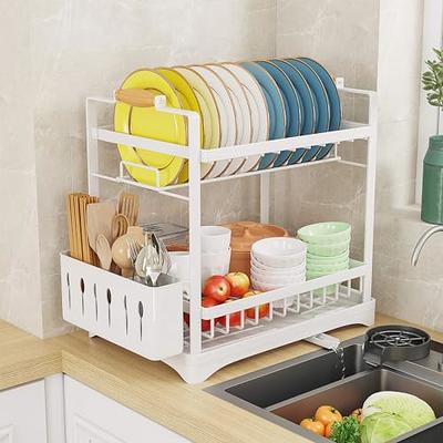 Tomorotec Triangle Roll-Up Dish Drying Rack for Sink Corner Small Foldable  Stainless Steel Over The Sink Multipurpose Kitchen Drainer Caddy Organizer  Storage Space Saver Shelf Holder 