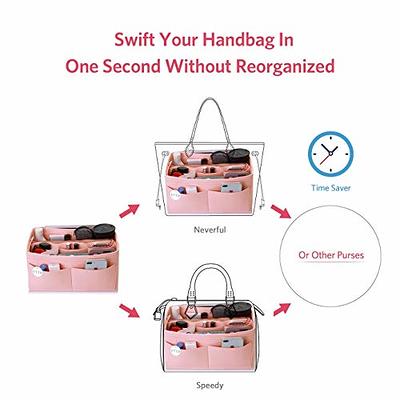 ETTP Purse Organizer Insert, Felt Tote Organizer Insert With Metal Zipper, Handbag  Organizer For Speedy, Neverfull, Tote, Handbag, 7 Colors 5 Sizes (Large,  Brush Pink) - Yahoo Shopping