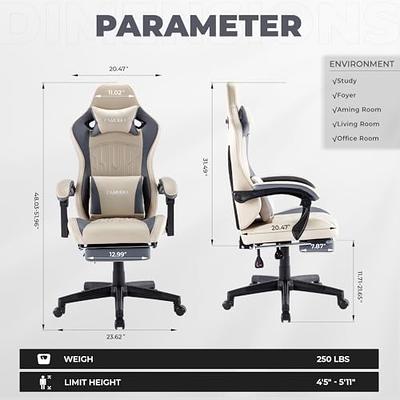 JOYFLY Gaming Chair, Gamer Chair Ergonomic Gaming Chair with Footrest, High  Back Gaming Chairs for Adults Racing Style PC Computer Office Chair with  Headrest & Lumbar Support, 350lbs, Grey - Yahoo Shopping