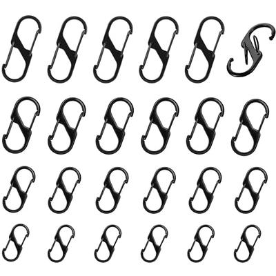 18 Pcs Zipper Clip Theft Deterrent,Zipper Pull Locks for Backpacks Carabiner S Shaped Keychain Locking Dual Wire Gate Clip for Luggage Suitcase