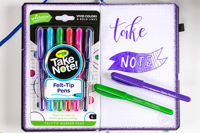 Crayola Take Note 6 Count Scented Washable Marker Pens, Assorted Colors 