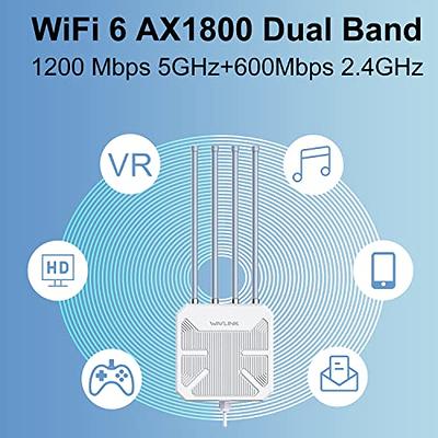 Outdoor WiFi Extender, AX1800 Dual Band Long Range Outdoor Wireless Access  Point with 1000Mbps WAN/LAN Port, PoE Powered, Weatherproof, 4x8dBi