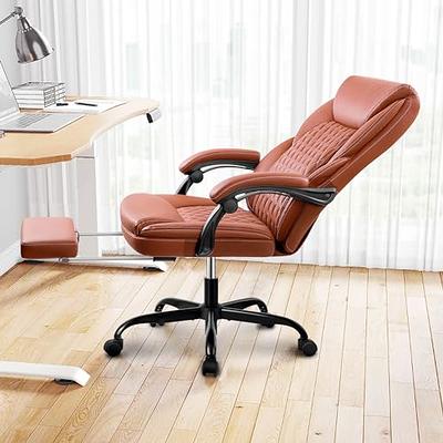 Efomao Desk Office Chair,Big High Back PU Leather Computer Chair