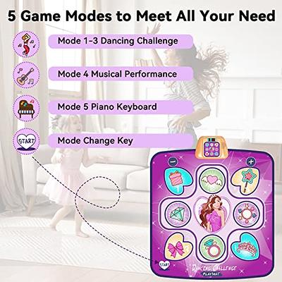 Dance Mat, Electronic Musical Play Mats Pink Dance Pad with LED