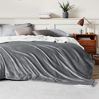 Utopia Bedding Sherpa Blanket Queen Size [Grey, 90x90 Inches] - 480GSM  Thick Warm Plush Fleece Reversible Blanket for Bed, Sofa, Couch, Camping  and