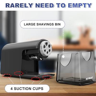 Auto-Stop Electric Pencil Sharpener, White - Moustache®