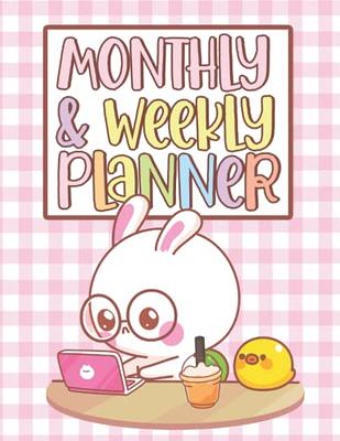 Sugar Paper Essentials 2024 Planner 11x9.5 Weekly/Monthly Frosted Pink