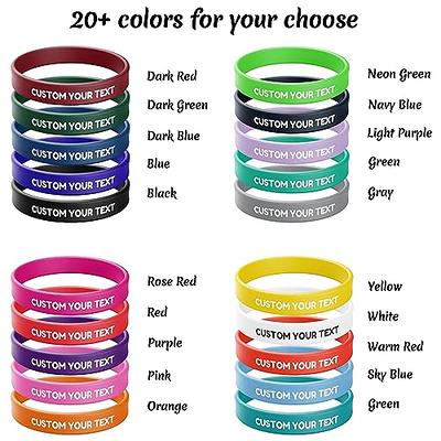 Personalized Silicone Wristbands Bulk with Text Message Custom Rubber Bracelets Customized Rubber Band Bracelets for Events, Motivation,Fundraisers