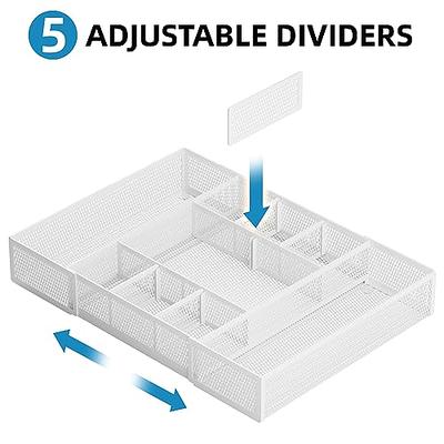 CAXXA 3 Slot Drawer Organizer with 4 Adjustable Dividers - Drawer