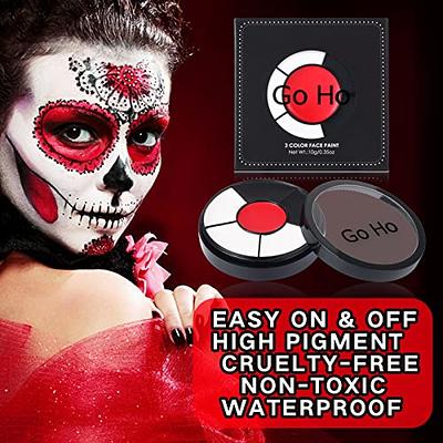 Go Ho White Black Red Face Body Paint for Clown Makeup,Oil-based Body Paint  FX Makeup Palette,Waterproof Professional Clown White and Black Face Paint  for Halloween Cosplay SFX Makeup(White+Black+Red) - Yahoo Shopping