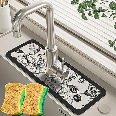 New Kitchen Silicone Drain Pad Drying Mat Faucet Sink Splash Guard Non-slip Drain  Mats Countertop Protector for Bathroom Kitchen