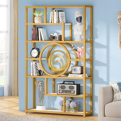 Freestanding Display Rack Tall Wood 4-Tier Bookcase Storage Shelves - Yahoo  Shopping