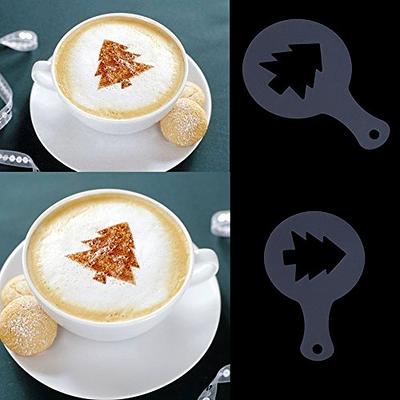 Coffee Stencils,16 Pcs Coffee Decorating Stencils, Foam Latte Art
