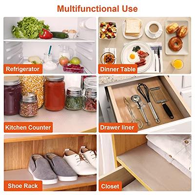 PABUSIOR Shelf Liners Clear - Waterproof Cabinet Liner, Non-Adhesive,  Translucent Drawer Liner, Easy to Cut Refrigerator Liners for Shelves,  Under