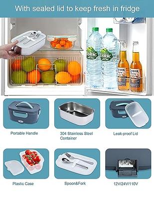 FORABEST Portable Microwave Food Warmer - 12V, 24V, 110V/220V Fast Heating Portable Food Warmer Lunch Box, Personal Portable Oven Electric Lunch Box