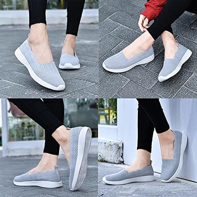 poemlady Women's Slip on Loafer Shoes - Mesh Casual Ballet Flat Nurse  Walking Sneakers Knit Round Toe Casual Low Wedge Memory Foam Shoes, 1905  A/Gray 7 - Yahoo Shopping