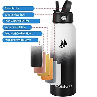 Waipfaru Insulated Water Bottle 40oz, Stainless Steel Water Bottles with  Straw Lid, Metal Sports Wat…See more Waipfaru Insulated Water Bottle 40oz