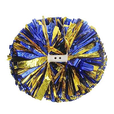 160 Pieces Cheerleading Pom Poms Bulk 9.5 Inch Plastic Cheerleader Pompoms  Metallic Foil Cheering Hand Flowers with Baton Handle for Sports Game Dance