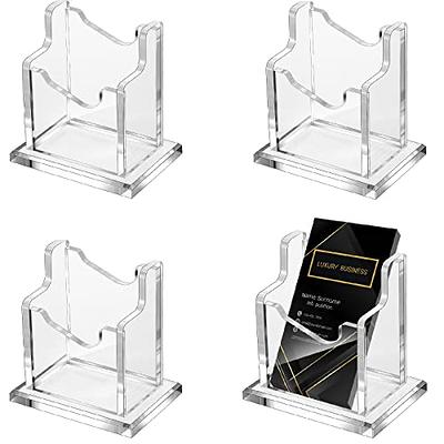 Acrylic Business Card Holder For Desk, Clear Plastic Business Cards Display  Holders Stand, Suitable For Holding 30-60 Business Cards - Temu