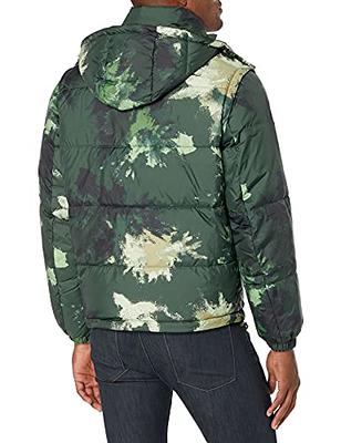 Armani Exchange camouflage-print Hooded Puffer Jacket - Green