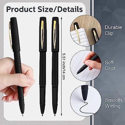 LINFANC Black Gel Pens Fine Point Smooth Writing Pens Bulk, Soft Touch Cute  Pens Aesthetic School Supplies, 0.5mm Black Ink Pens for Journaling, Cute
