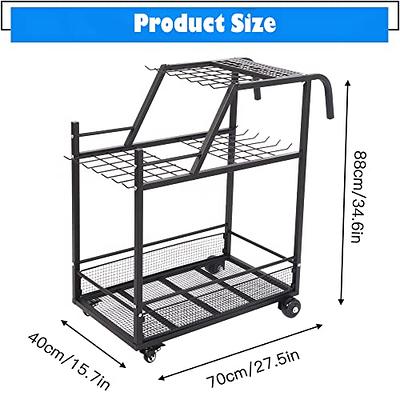 Garden Tool Storage Organizer with Wheels, Yard Tool Stand Holder