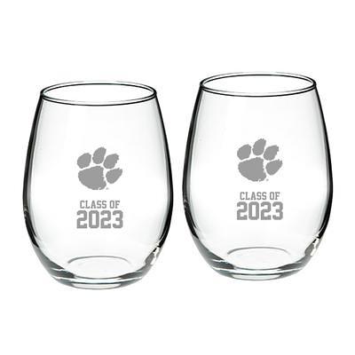 Clemson Tigers 2-Piece 16oz. White Wine Glasses Set