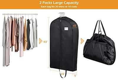 MISSLO 40 Gusseted Garment Bags for Closet Storage Travel Clear Suit Bags  Hanging Dress, Jacket, Coat, Clothes Cover, 5 Packs