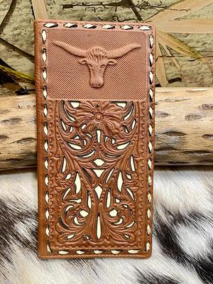 Western Cowboy Wallet Genuine Leather Rooster Bi-Fold Long Wallet for Men