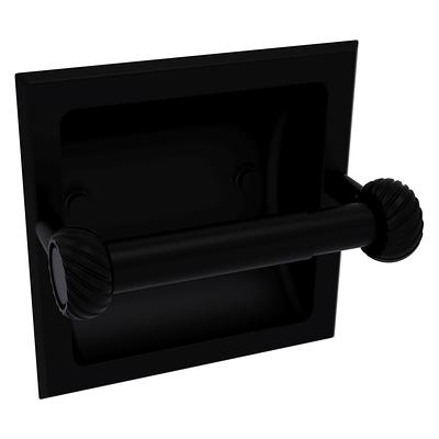 Moen Lindor Matte Black Wall Mount Pivot Toilet Paper Holder in