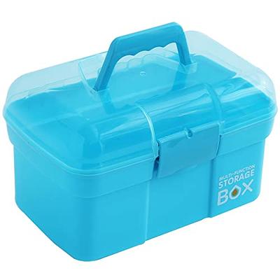 Sooyee Craft Organizers and Storage,Plastic Box with 11.4 INCH BLUE, Blue