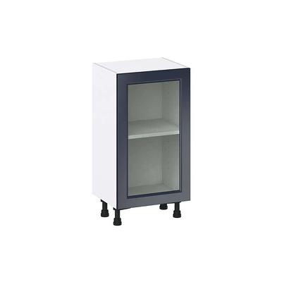 J Collection Devon 33 in. W x 24 in. D x 34.5 in. H Painted Blue Shaker Assembled Sink Base Kitchen Cabinet