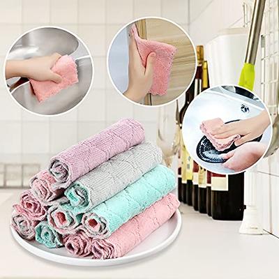 GADIEDIE 20 Pack Kitchen Dish Cloths Dish Towels,Super Absorbent Coral  Fleece Cloth,Premium Dishcloths,Nonstick Oil Washable Fast Drying Dish Rags,forTable  Chair Dish Glass,5 Colors - Yahoo Shopping