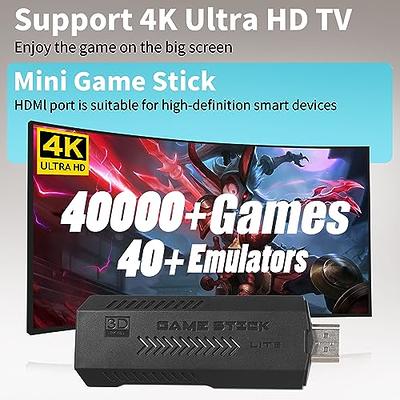 Wireless Retro Game Console, Plug & Play Video TV Game Stick with 15000+  Games Built-in, 64G, 9 Emulators, 4K HDMI Nostalgia Stick Game for TV, Dual