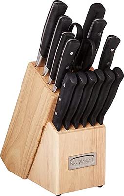 Farberware 15-Piece Forged Triple Riveted Knife Block Set, High  Carbon-Stainless Steel Kitchen Knives, Razor-Sharp Knife Set with Wood Block,  Black - Yahoo Shopping