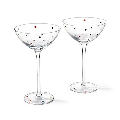 The Wine Savant Polka Dot Confetti Stemmed Martini Glasses 5.8oz Set of 2  Manhattan Glasses for Cocktails, Cosmopolitan, Margarita Coupe Cocktail  Glass for Everyday, Weddings, Parties, Home Bar - Yahoo Shopping
