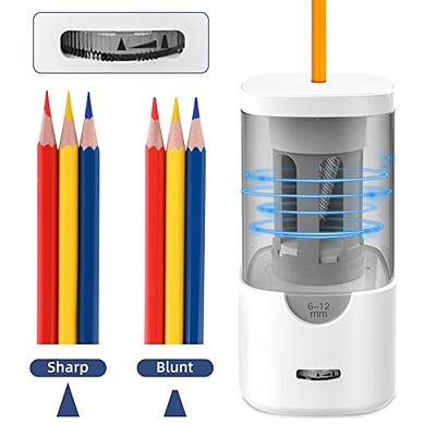 AFMAT Electric Pencil Sharpener, Fully Automatic Pencil Sharpener for Colored Pencils 7-11.5mm, Auto in & Out, Rechargeable Hands-Free Pencil