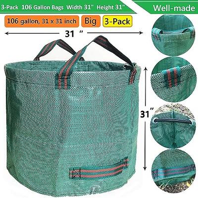 34 Gallon Garden Trash Bags, Reusable Garden Bags, Heavy-Duty Waterproof Garden  Leaf Bags With Handles, Garden Garden Landscape Bags, Large Outdoor Lawn  Swimming Pool Trash Cans And Trash Cans 