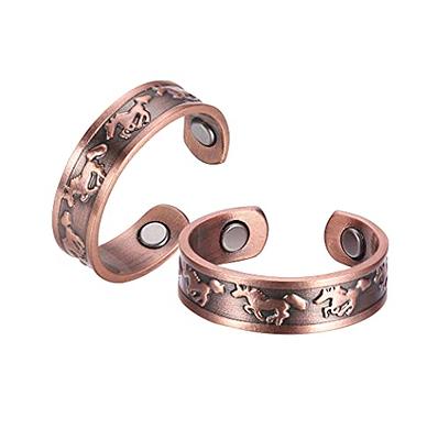 Buy Vicmag2PCS Copper Magnetic Rings for Men Women Magnetic Therapy for  Pain 100% Solid Pure Copper Adjustable Ring for Fingers Thumb with 3500  Gauss Magnets Online at desertcartINDIA
