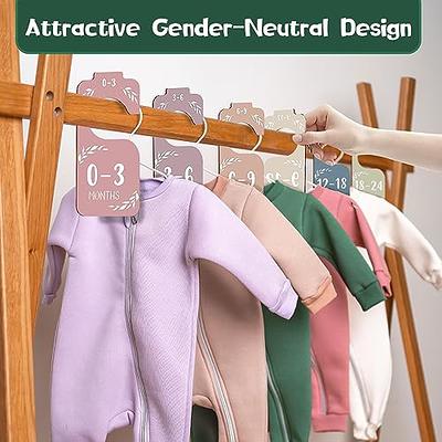 CORALMEE Wooden Baby Closet Dividers 8Pcs Mauve Tones Closet