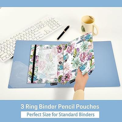 Zippered Mesh Pencil Pouch for 3 Ring School Binders Bright