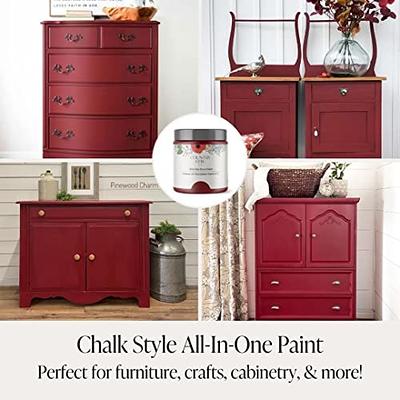 Chalk Style Paint - for Furniture, Home Decor, Crafts - Eco-Friendly - All-In-One - No Wax Needed (Cranberry Sauce [Red], Pint (16 oz))